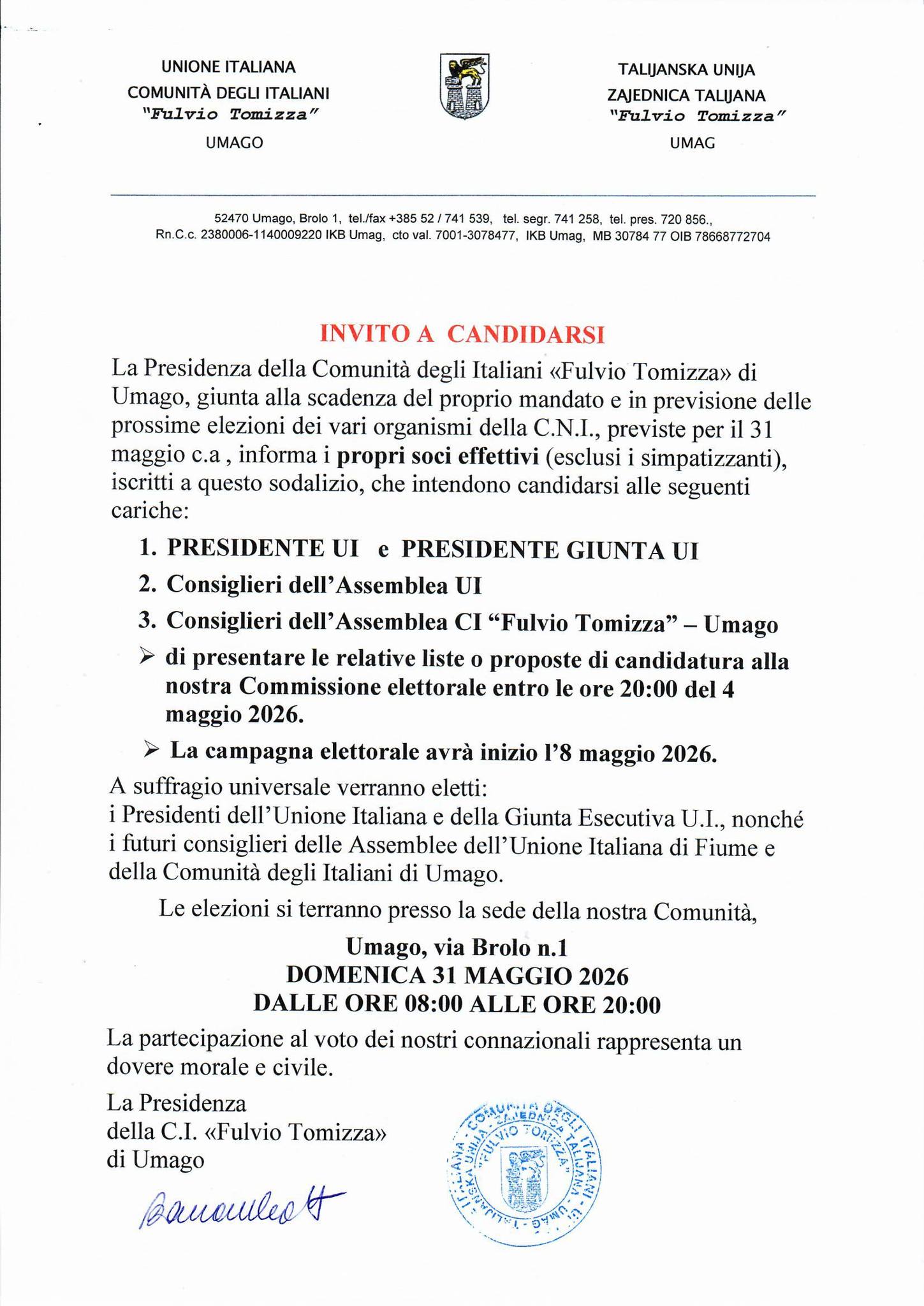 Invito a candidarsi per le Elezioni della Comunità 2026