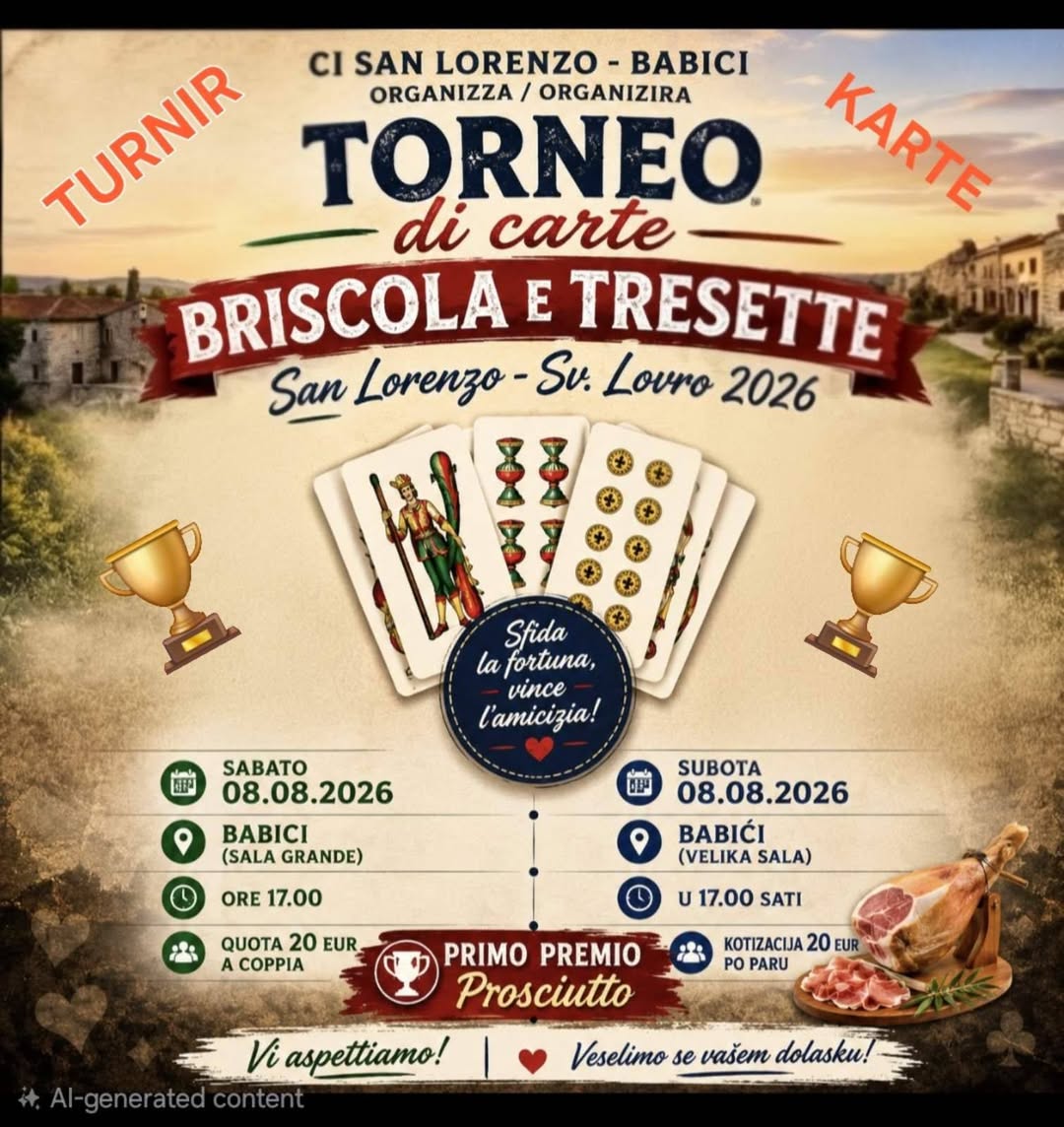 Torneo di briscola e tresette a San Lorenzo - 08/08/2026